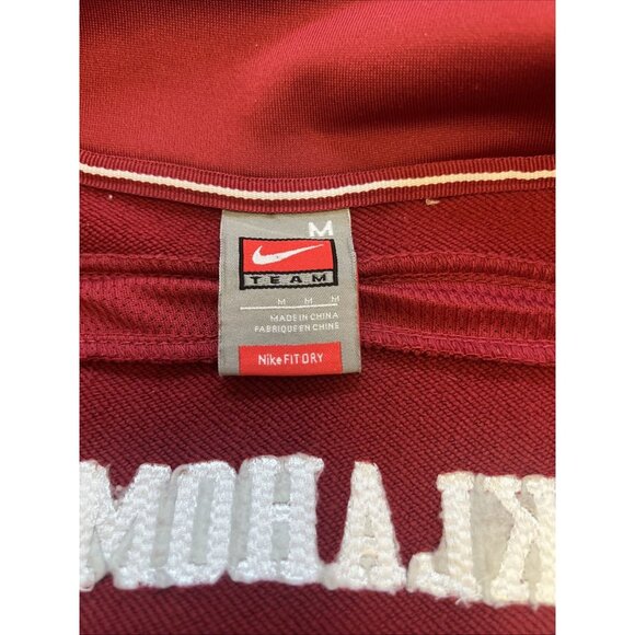 Nike Team Oklahoma Sooners Fit Dry Full Zip Maroon Fleece Zip Jacket Size M - Picture 5 of 14